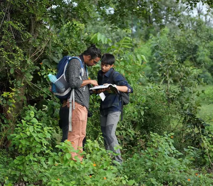 ANAT Amateur Naturalist Training participants exploring forest trails in Satpura