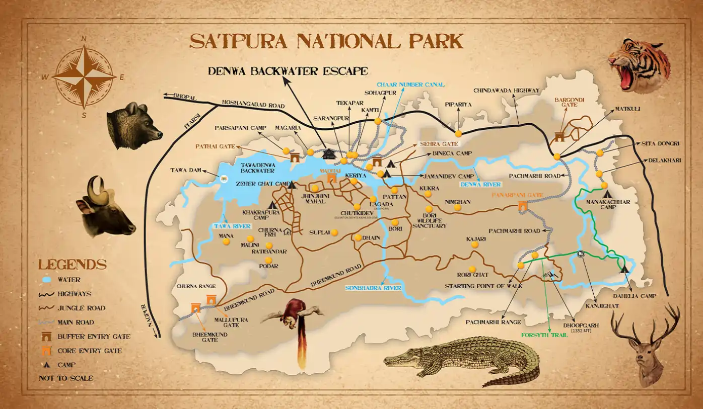 Map of Satpura National Park