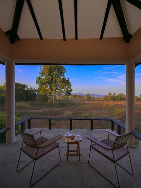 Luxury cottage exterior view at Denwa Backwater Escape